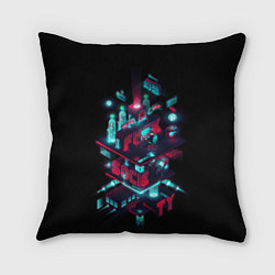 Подушка квадратная Mr Robot City, цвет: 3D-принт