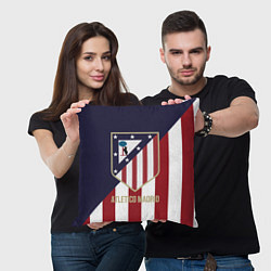 Подушка квадратная FC Atletico Madrid, цвет: 3D-принт — фото 2