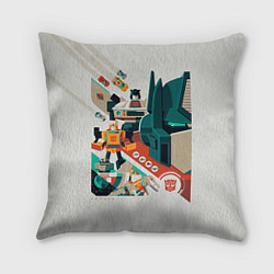 Подушка квадратная Transformers City, цвет: 3D-принт