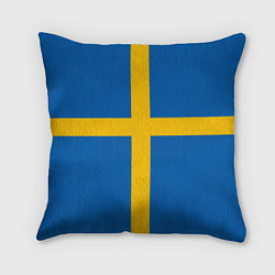 Подушка квадратная Флаг Швеции, цвет: 3D-принт