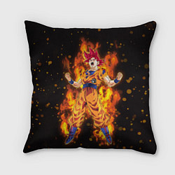 Подушка квадратная Fire Goku, цвет: 3D-принт