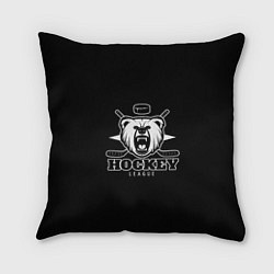 Подушка квадратная Bear hockey, цвет: 3D-принт