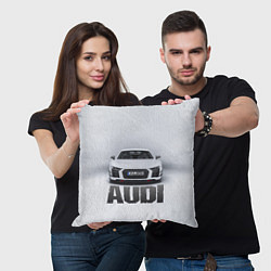 Подушка квадратная Audi серебро, цвет: 3D-принт — фото 2