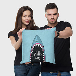 Подушка квадратная Shark: Hug me, цвет: 3D-принт — фото 2