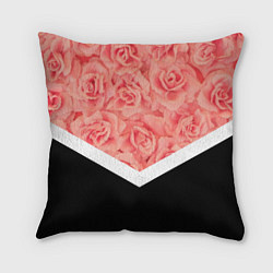 Подушка квадратная Розовые розы, цвет: 3D-принт
