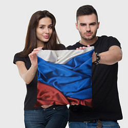 Подушка квадратная Российский Триколор, цвет: 3D-принт — фото 2