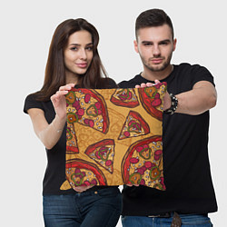Подушка квадратная Пицца, цвет: 3D-принт — фото 2
