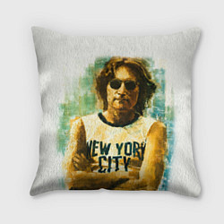 Подушка квадратная John Lennon: New York, цвет: 3D-принт