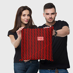 Подушка квадратная PUBG: Red Line, цвет: 3D-принт — фото 2