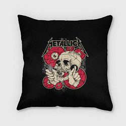 Подушка квадратная Metallica Skull, цвет: 3D-принт