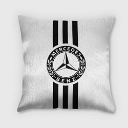 Подушка квадратная Mercedes-Benz White, цвет: 3D-принт