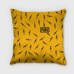 Подушка квадратная PUBG: Yellow Weapon, цвет: 3D-принт