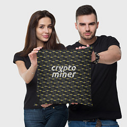 Подушка квадратная Crypto Miner, цвет: 3D-принт — фото 2
