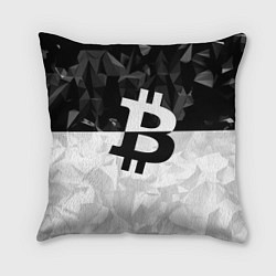 Подушка квадратная Bitcoin: Poly Style, цвет: 3D-принт