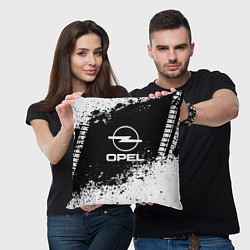 Подушка квадратная Opel: Black Spray, цвет: 3D-принт — фото 2