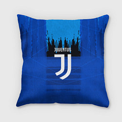 Подушка квадратная FC Juventus: Blue Abstract, цвет: 3D-принт