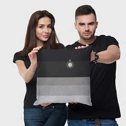 Подушка квадратная ФК Интер: Серый стиль, цвет: 3D-принт — фото 2