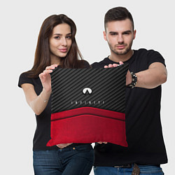 Подушка квадратная Infiniti: Red Carbon, цвет: 3D-принт — фото 2