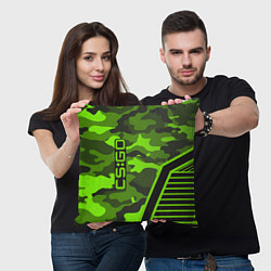 Подушка квадратная CS:GO Light Green Camo, цвет: 3D-принт — фото 2