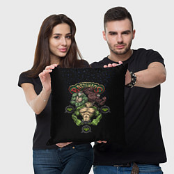 Подушка квадратная Battletoads Trio, цвет: 3D-принт — фото 2