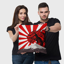 Подушка квадратная Japanese Godzilla, цвет: 3D-принт — фото 2