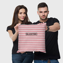 Подушка квадратная Black Pink: Striped Geometry, цвет: 3D-принт — фото 2