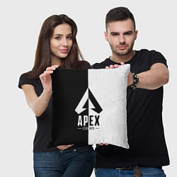 Подушка квадратная Apex Legends: Black & White, цвет: 3D-принт — фото 2