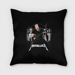 Подушка квадратная Metallica black, цвет: 3D-принт