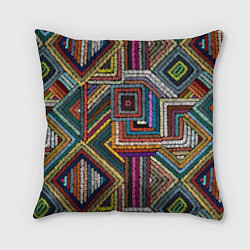 Подушка квадратная Этнический ковровый орнамент, цвет: 3D-принт