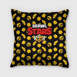 Подушка квадратная Brawl Stars: Yellow Style, цвет: 3D-принт