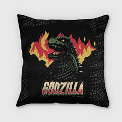 Подушка квадратная Flame Godzilla, цвет: 3D-принт