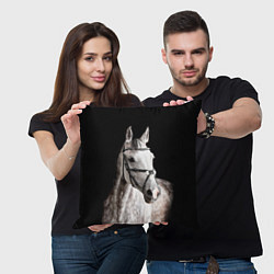 Подушка квадратная Серный в яблоках конь, цвет: 3D-принт — фото 2