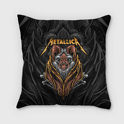Подушка квадратная Metallica мышь летучая, цвет: 3D-принт