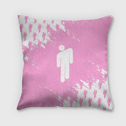 Подушка квадратная Billie Eilish: Pink Style, цвет: 3D-принт