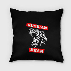 Подушка квадратная RUSSIAN BEAR - WILD POWER, цвет: 3D-принт