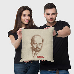 Подушка квадратная Ленин, цвет: 3D-принт — фото 2