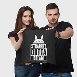 Подушка квадратная Тоторо Straight outta dream, цвет: 3D-принт — фото 2