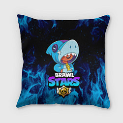 Подушка квадратная BRAWL STARS LEON SHARK, цвет: 3D-принт