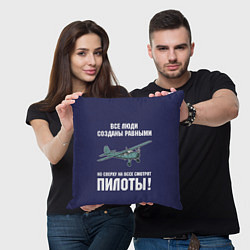 Подушка квадратная Пилоты, цвет: 3D-принт — фото 2