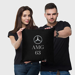Подушка квадратная Mersedes AMG 63, цвет: 3D-принт — фото 2