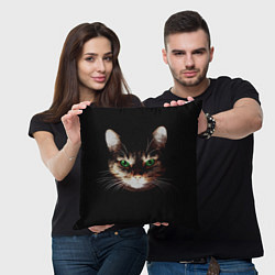 Подушка квадратная Зеленоглазый кот, цвет: 3D-принт — фото 2