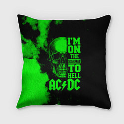 Подушка квадратная I'm on the highway to hell ACDC, цвет: 3D-принт