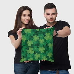 Подушка квадратная Ирландский клевер, цвет: 3D-принт — фото 2