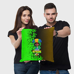 Подушка квадратная Brawl stars LEON, цвет: 3D-принт — фото 2