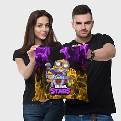 Подушка квадратная BRAWL STARS CARL, цвет: 3D-принт — фото 2