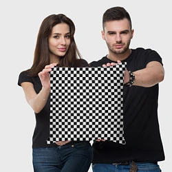 Подушка квадратная Шахматка мелкая, цвет: 3D-принт — фото 2