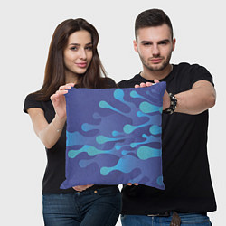 Подушка квадратная Абстрактные краски, цвет: 3D-принт — фото 2