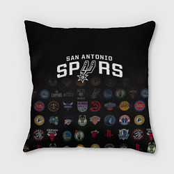 Подушка квадратная San Antonio Spurs 2, цвет: 3D-принт