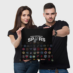 Подушка квадратная San Antonio Spurs 2, цвет: 3D-принт — фото 2