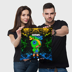 Подушка квадратная Leon Brawl Stars, цвет: 3D-принт — фото 2